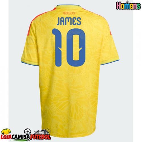 Camisa de Futebol Colômbia James Rodriguez #10 Equipamento Principal Mundo 2026 Manga Curta